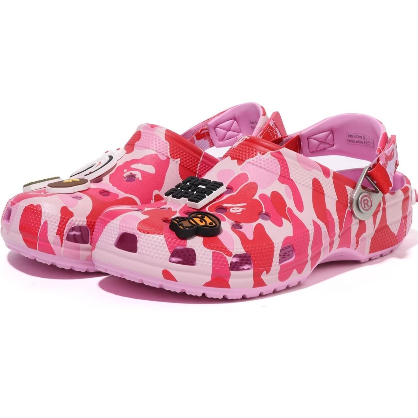 Dép Crocs x Bape Classic Clog Carnation A Bathing Ape ABC Camo Pink 209627-6I2 13