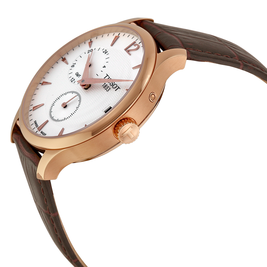 ĐỒNG HỒ NAM DÂY DA TISSOT TRADITION GMT ROSE GOLD LEATHER STRAP WATCH T063.639.36.037.00 3