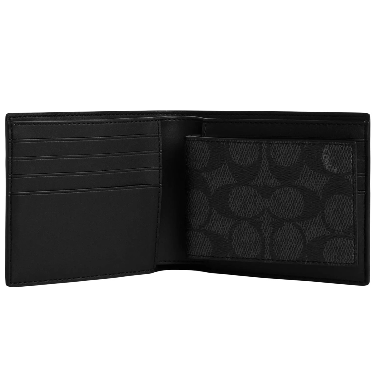 Ví Coach nam 3 In 1 Wallet In Signature Canvas With Varsity Stripe Charcoal Denim Chalk CW385 1