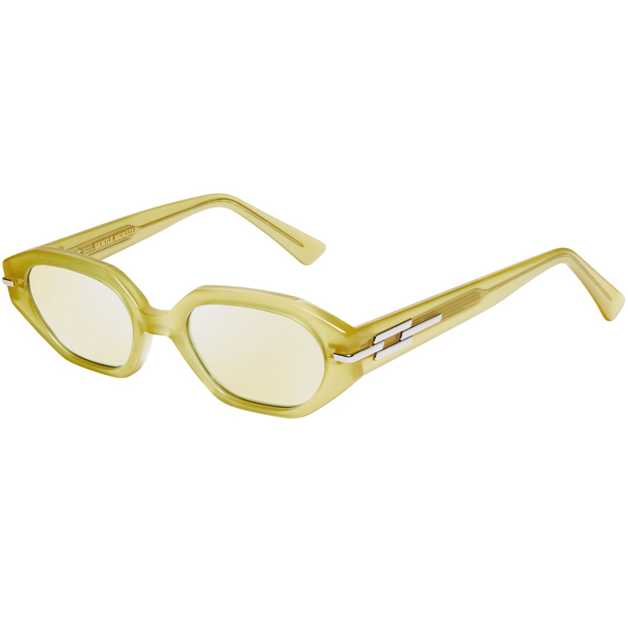 Mắt Kính Gentle Monster Corsica OL3 Gold Mirrored Lenses Olive Green Acetate Frame 1