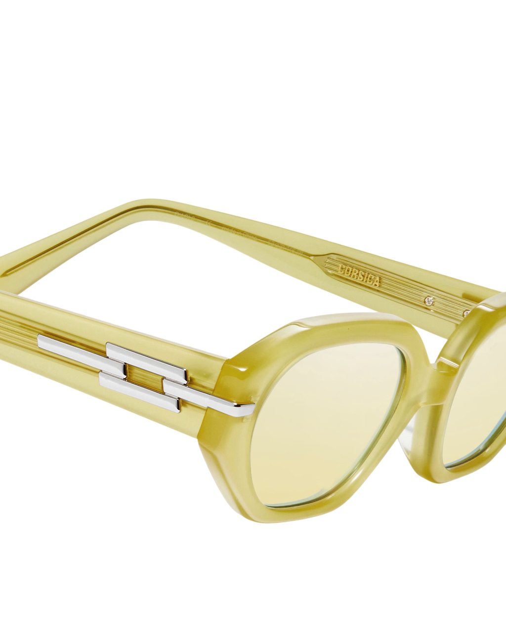 Mắt Kính Gentle Monster Corsica OL3 Gold Mirrored Lenses Olive Green Acetate Frame 2