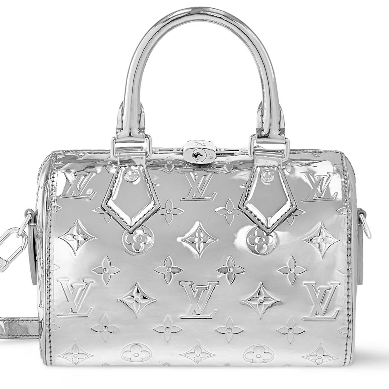 Túi LV nữ Ski Speedy Bandoulière 20 Monogram Embossed Coated Canvas Silver M11987 7