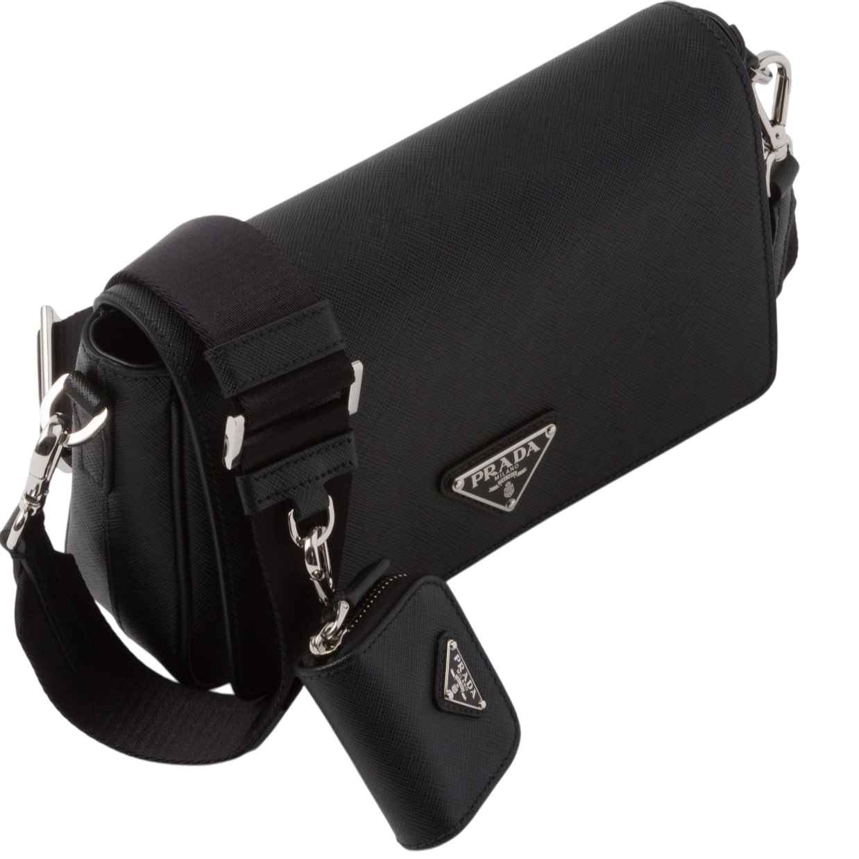 Túi đeo chéo Prada Saffiano Leather Shoulder Bag Black 1