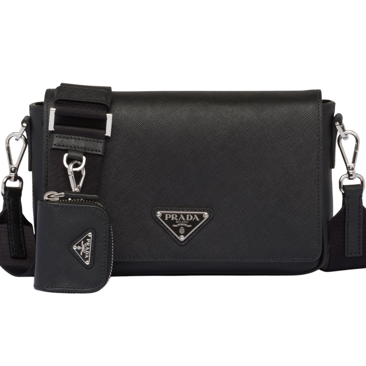 Túi đeo chéo Prada Saffiano Leather Shoulder Bag Black 6