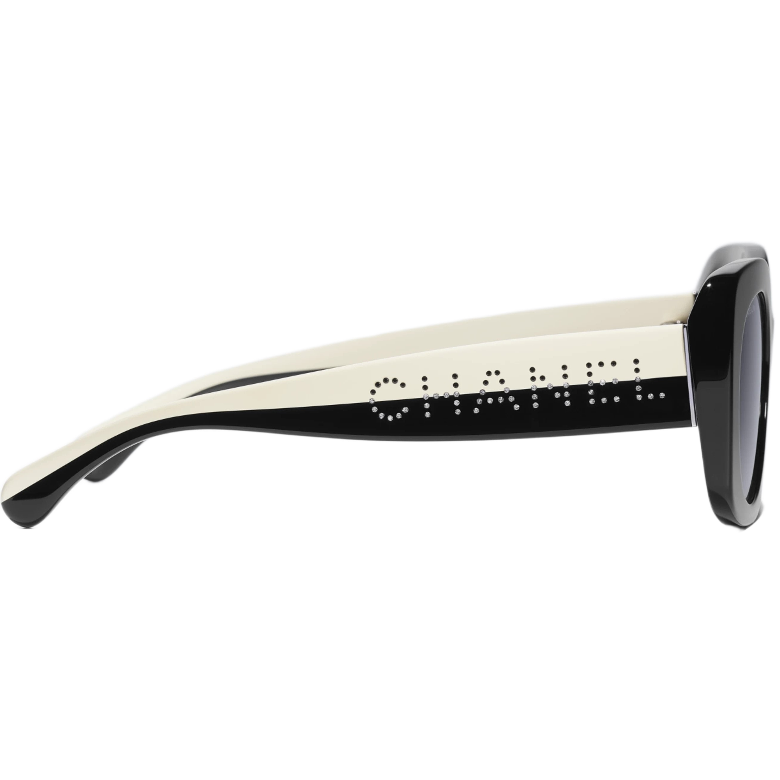 Kính mát Chanel Square Sunglasses Black Acetate Frame Grey Lenses 5563B 3