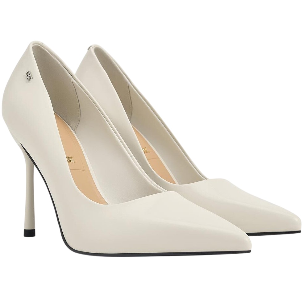 Giày cao gót mũi nhọn Charles Keith Kyra Leather Pointed Toe Pumps Chalk SL1-60280472-1 5
