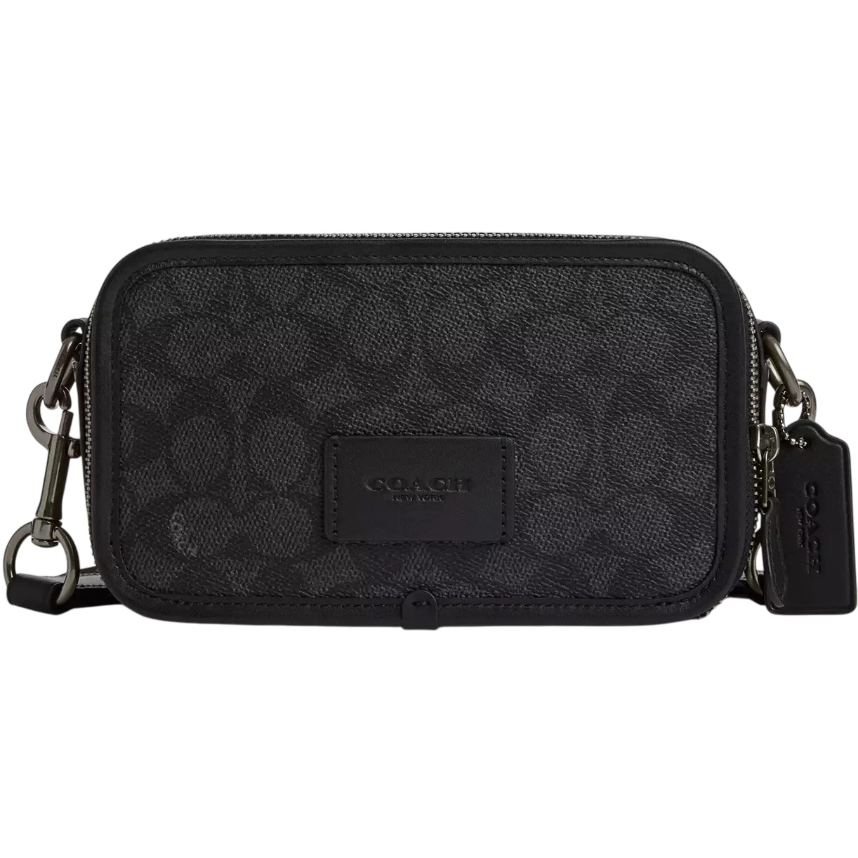 Túi Coach Nam Wyatt Crossbody Bag In Signature Canvas Gunmetal Charcoal Black CW365 3