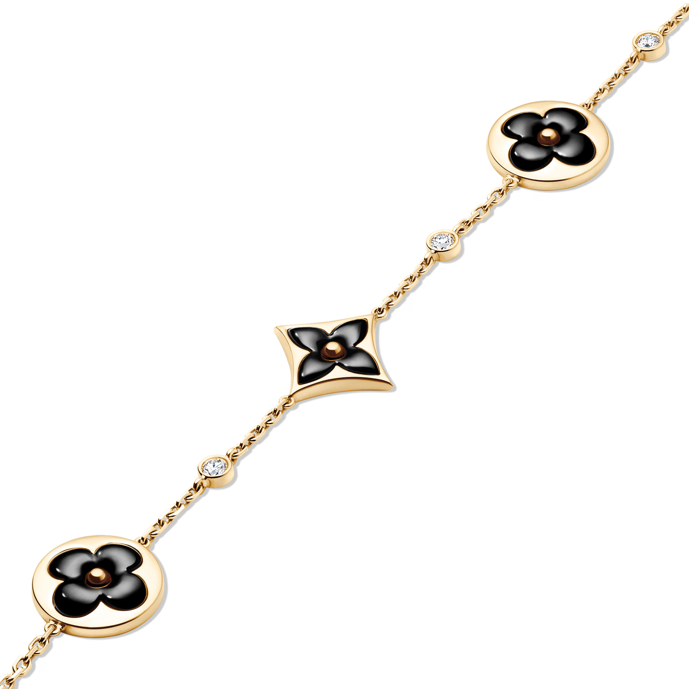 Vòng tay Louis Vuitton Color Blossom BB Multi-Motif Bracelet Yellow Gold Onyx and Diamonds 1