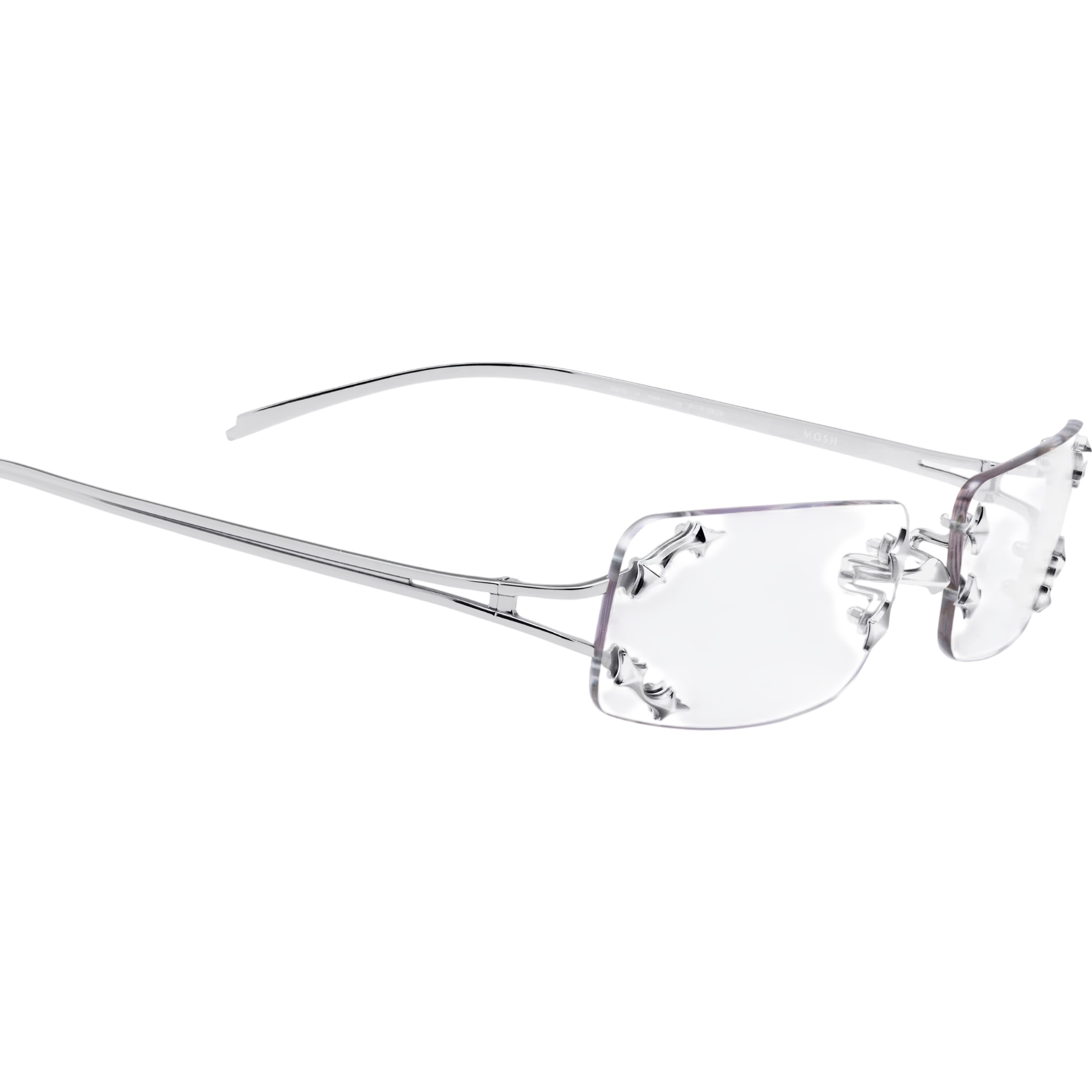 Mắt kính gọng cận Gentle Monster Mosh 02 Square Glasses in Glossy Silver Metal 3