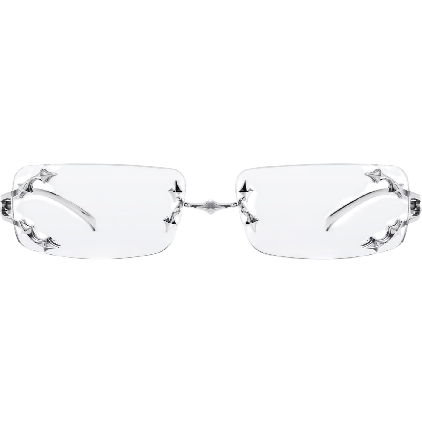 Mắt kính gọng cận Gentle Monster Mosh 02 Square Glasses in Glossy Silver Metal 4