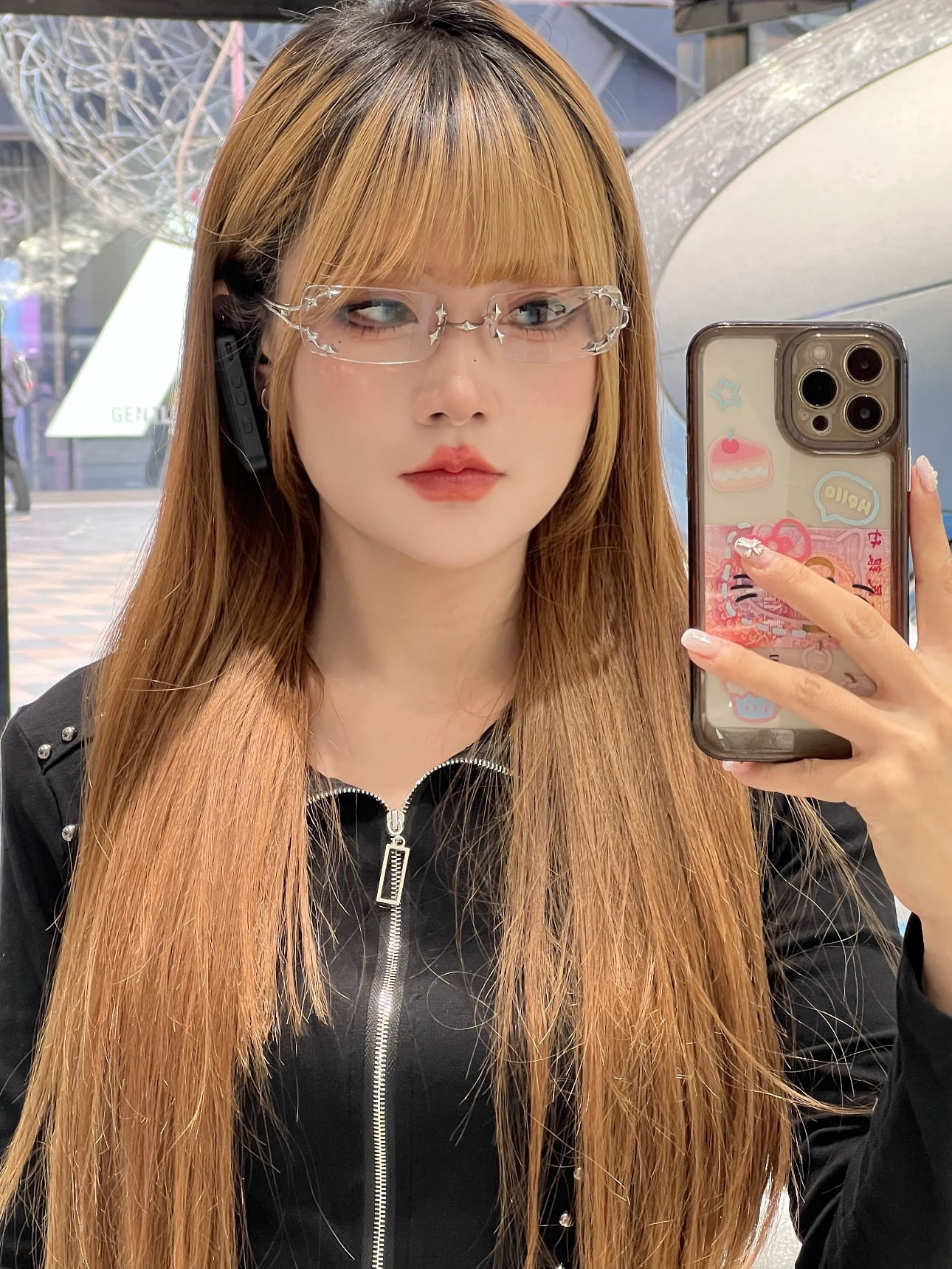 Mắt kính gọng cận Gentle Monster Mosh 02 Square Glasses in Glossy Silver Metal 6