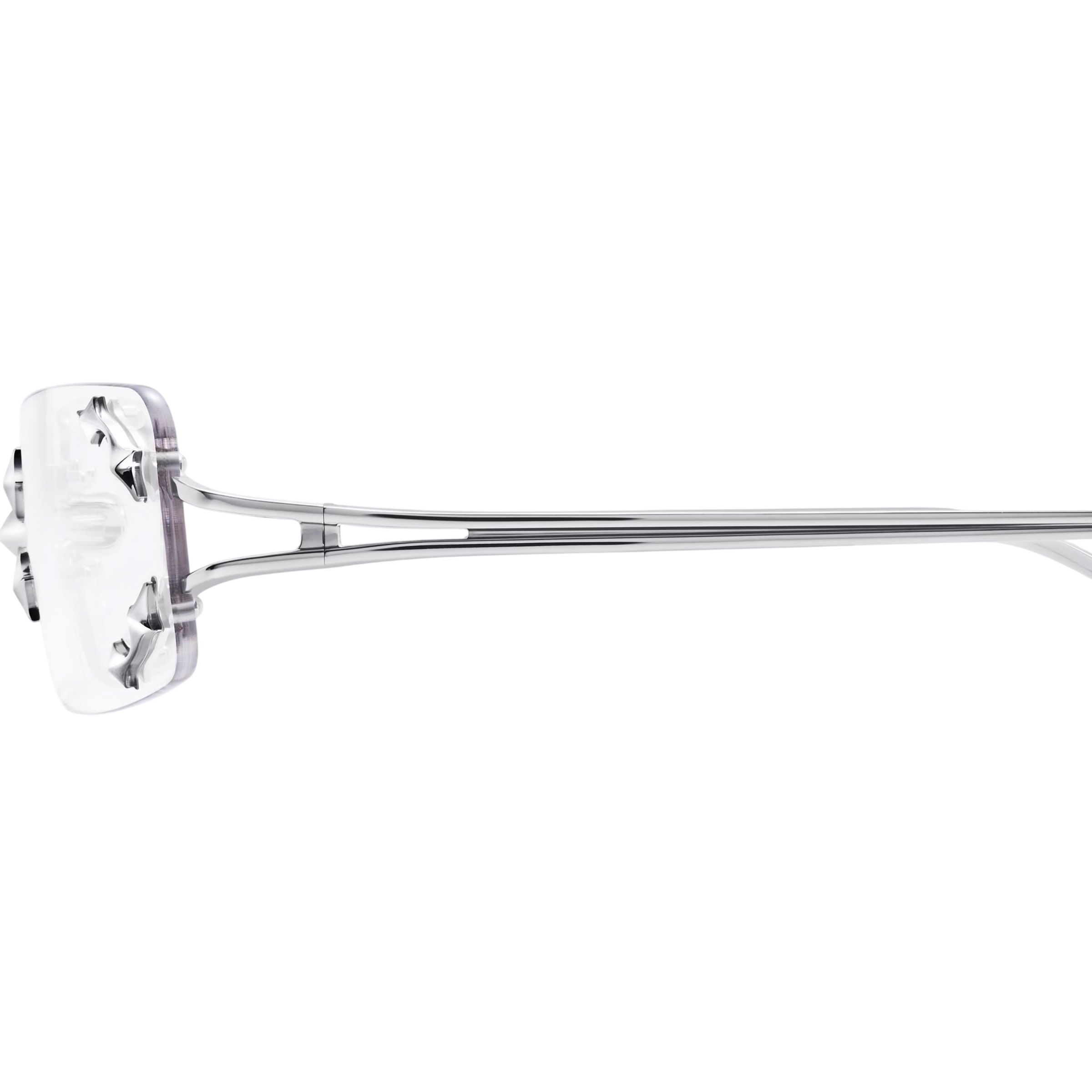 Mắt kính gọng cận Gentle Monster Mosh 02 Square Glasses in Glossy Silver Metal 7
