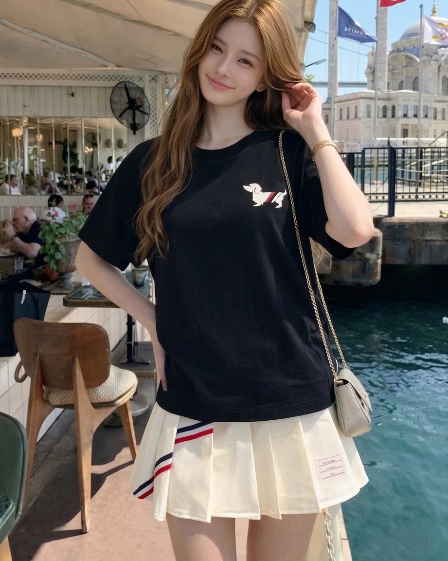 Áo thun phom rộng nhiều màu Thom Browne họa tiết cún 6