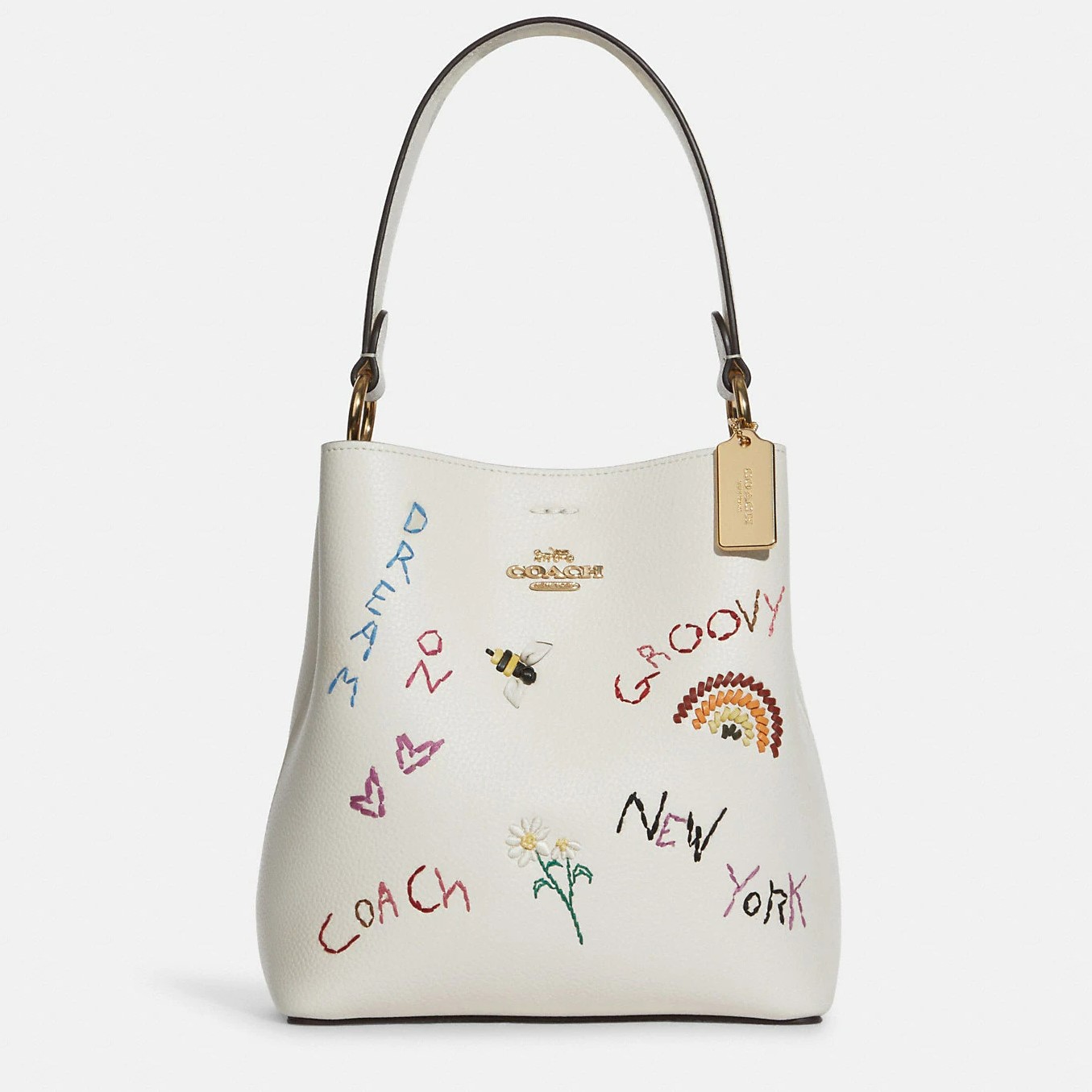 TÚI COACH SMALL TOWN BUCKET BAG WITH DIARY EMBROIDERY 3