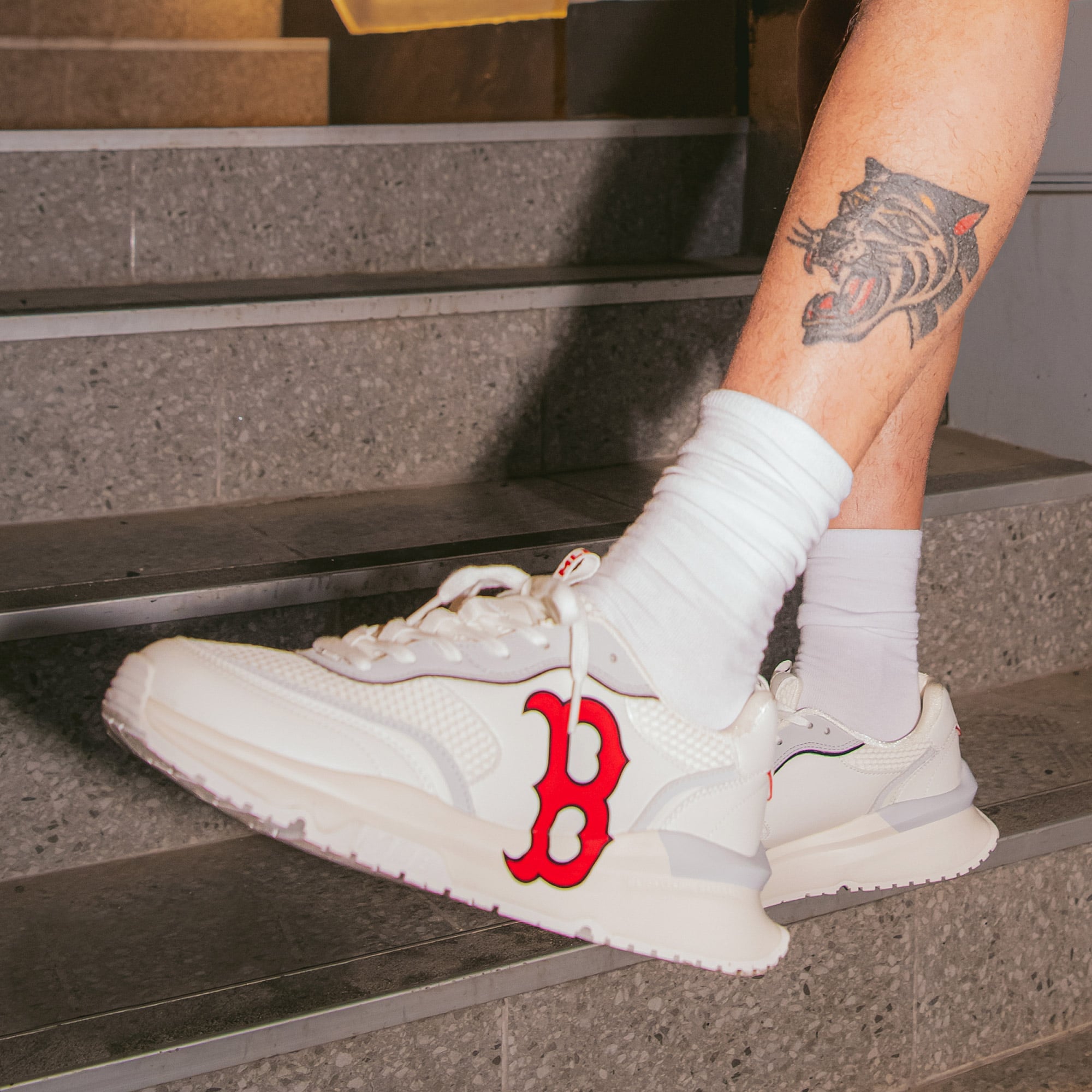 GIÀY SNEAKER MLB B CHUNKY RUNNER BOSTON RED SOX IVORY CREAM 3ASHRJ13N-43IVS 3