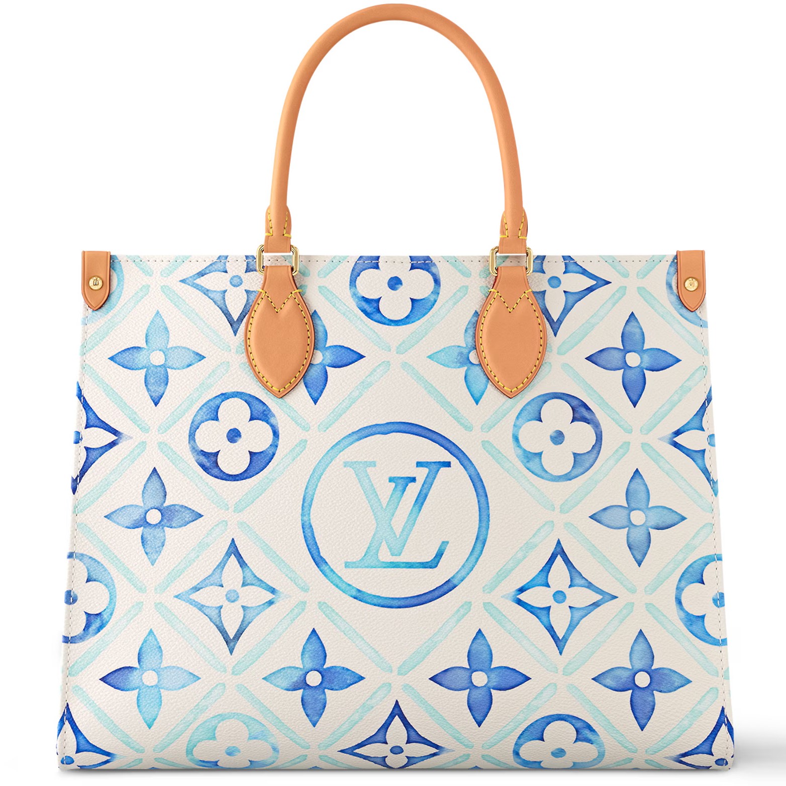 TÚI LOUIS VUITTON ONTHEGO MM TOTE BAG LAGOON BLUE MONOGRAM CANVAS M11262 5