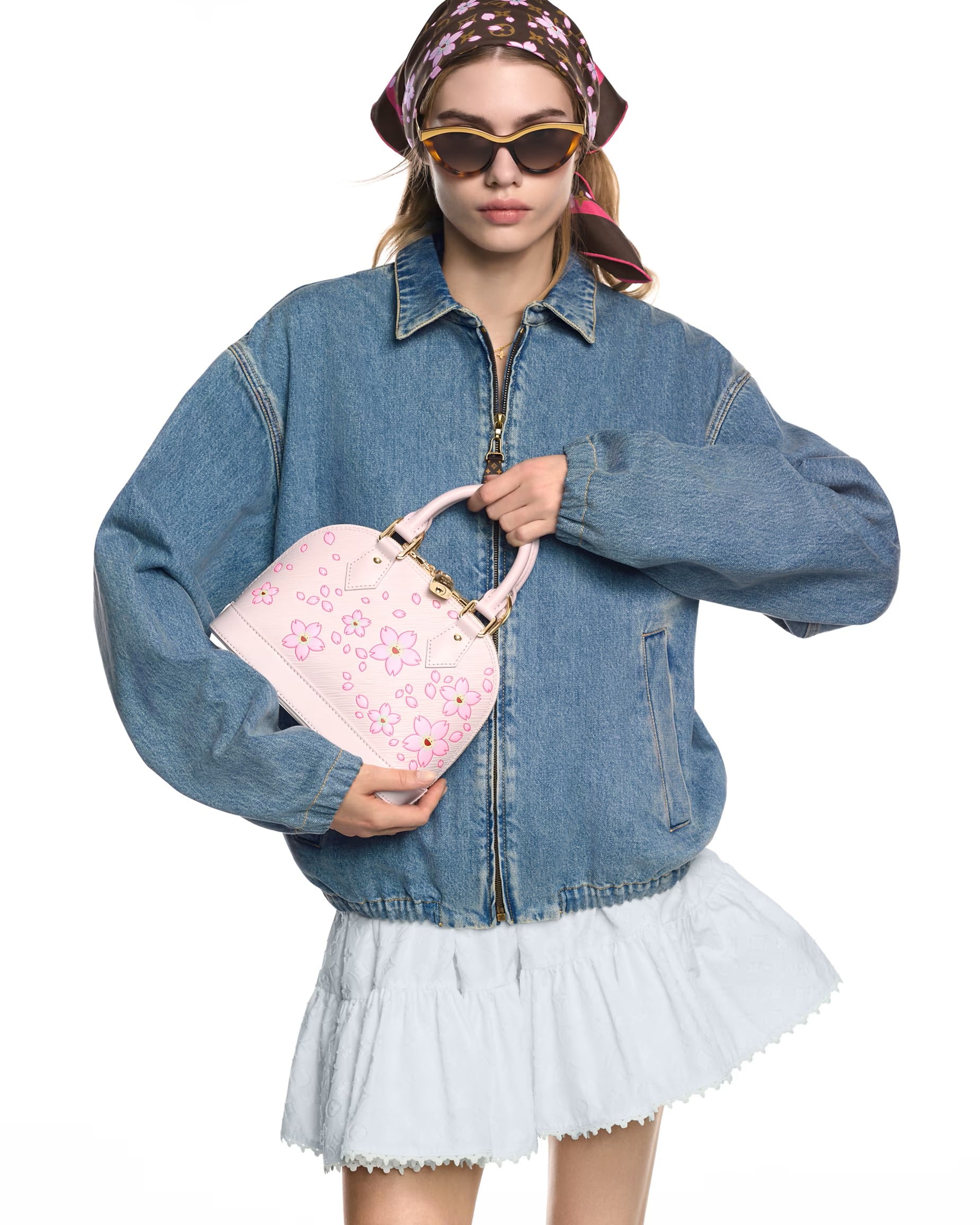 Túi LV hến Louis Vuitton LV x TM Alma BB Pink Cherry Blossom Motifs 1