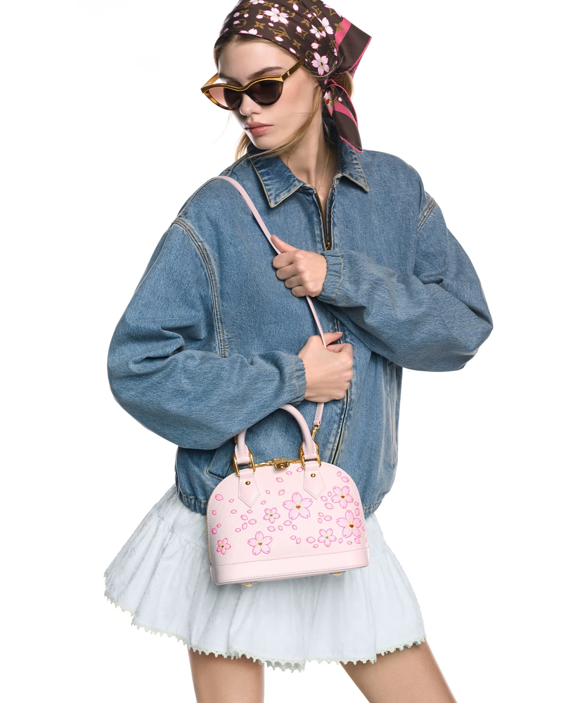Túi LV hến Louis Vuitton LV x TM Alma BB Pink Cherry Blossom Motifs 4