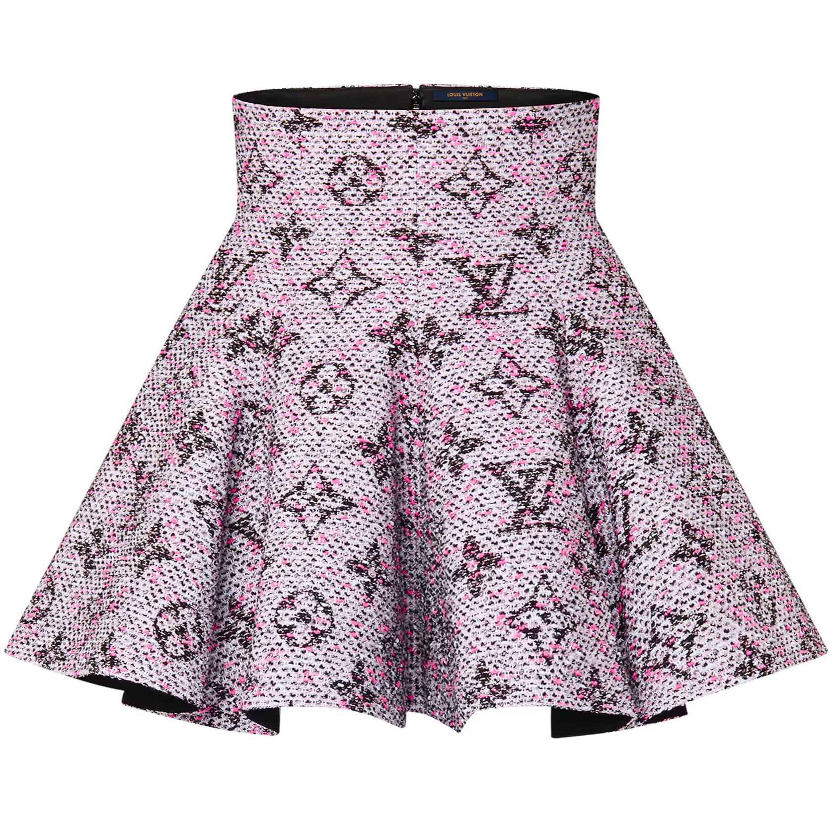 Váy LV Louis Vuitton Monogram Tweed Pleated Circle Skirt 1AFUUC 2