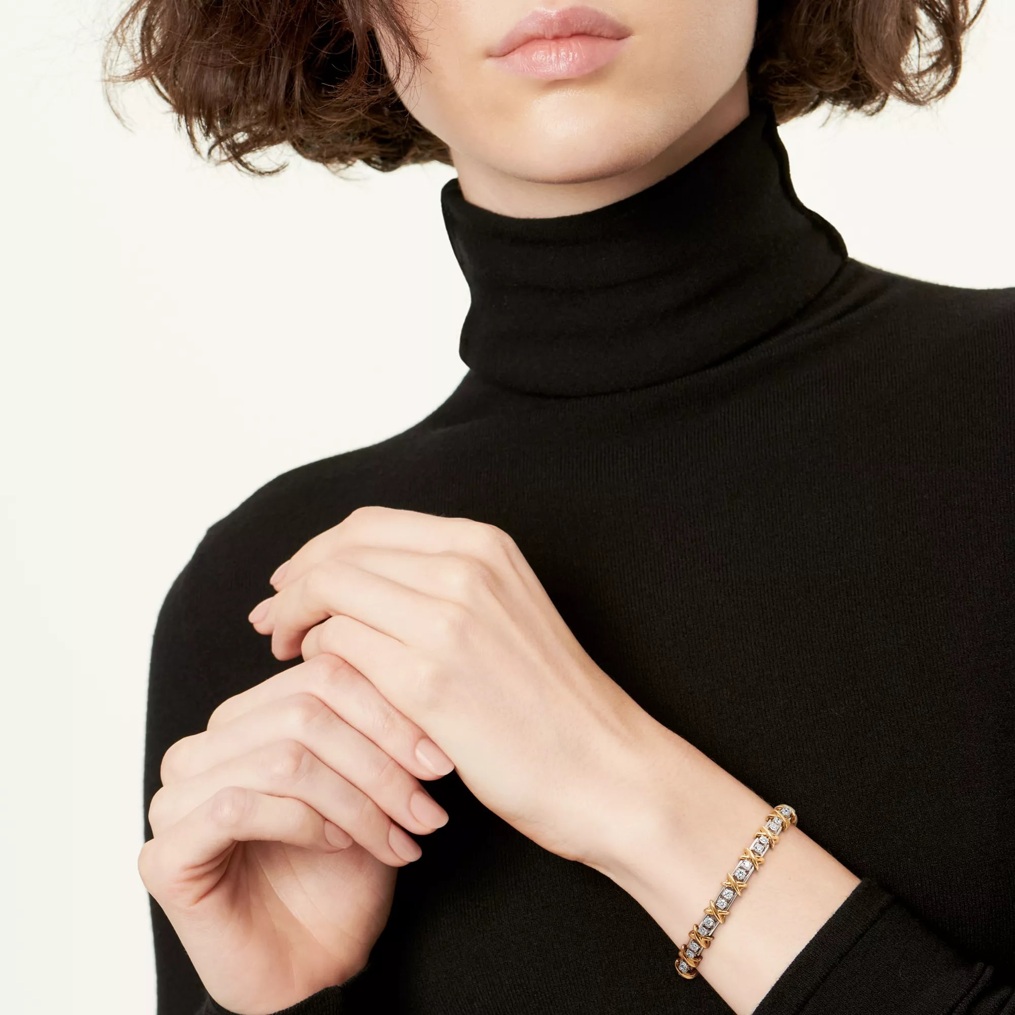 Vòng tay Sixteen Stone by Tiffany Bracelet in Platinum and Yellow Gold with Diamonds 5