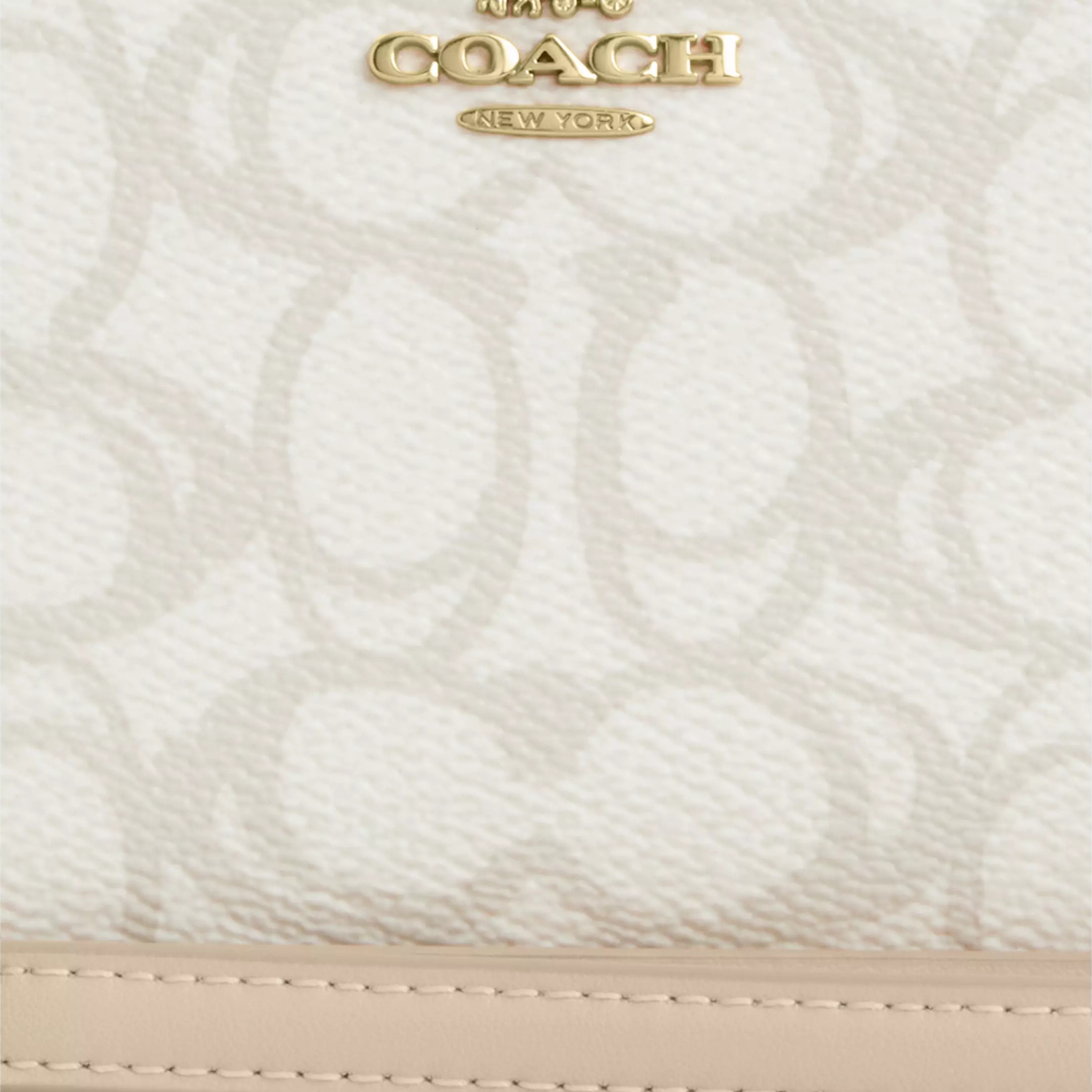 Ví Coach dài Long Zip Around Wallet In Sketch Signature Canvas Ivory CBO02 1
