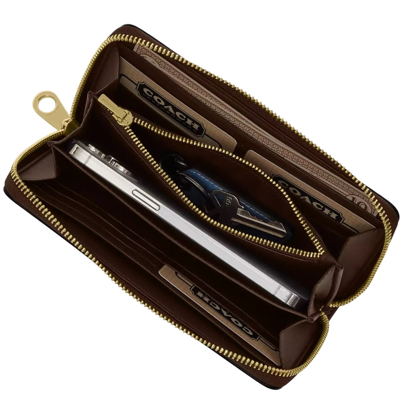 Ví Coach dài Long Zip Around Wallet In Sketch Signature Canvas Ivory CBO02 2