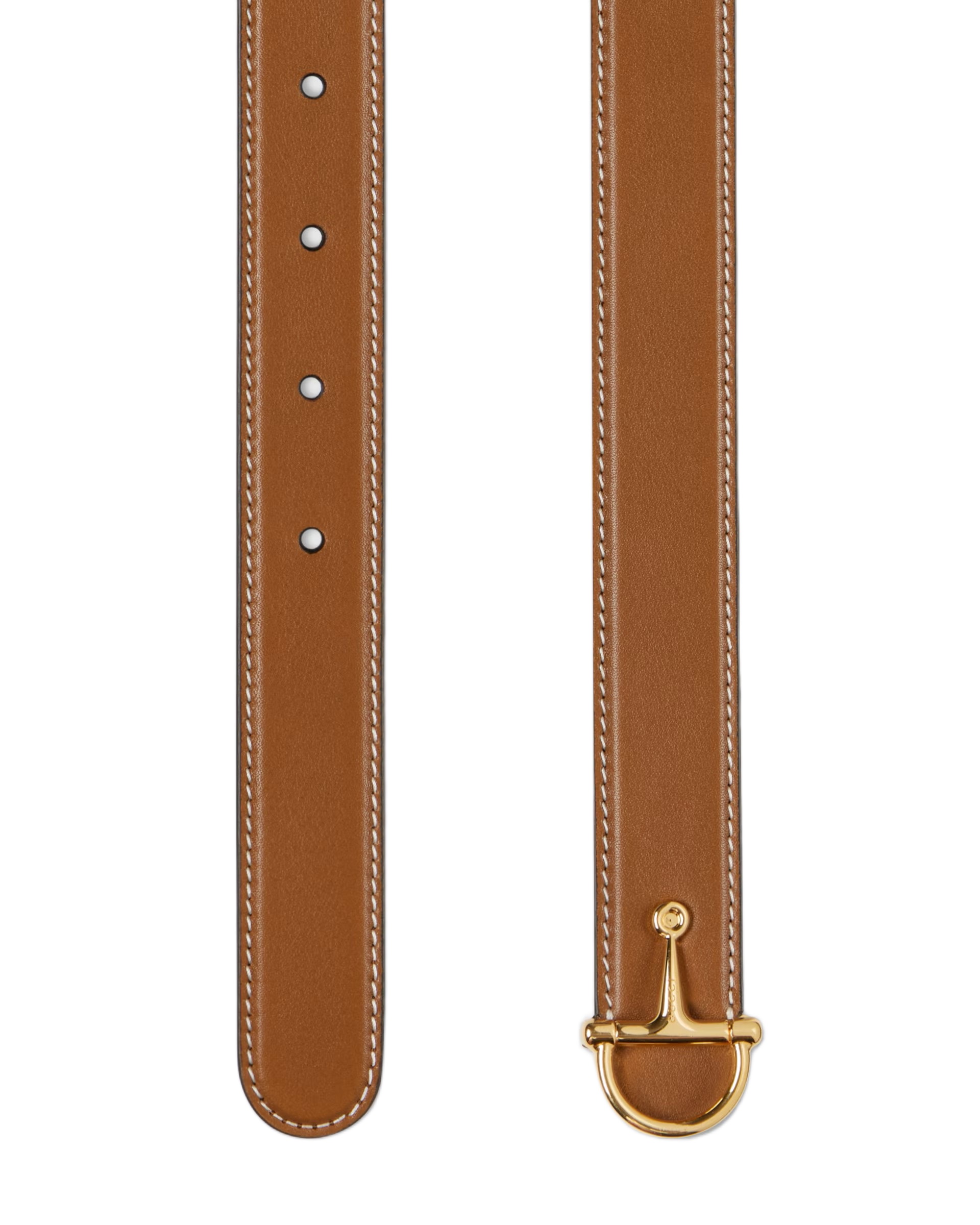 Thắt lưng Gucci Thin Belt With Half-Horsebit Buckle Brown Leather 3