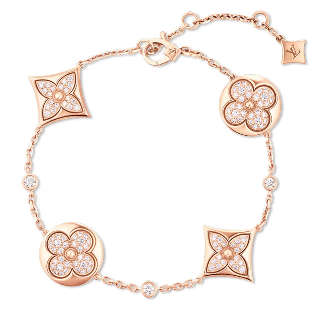 Vòng tay LV Louis Vuitton Color Blossom BB Multi-Motifs Bracelet Pink Gold And Diamonds Q95650 3