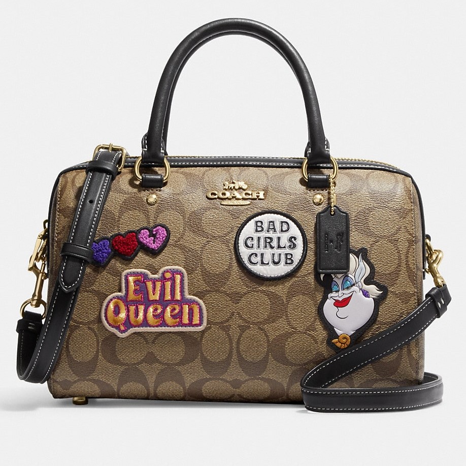 TÚI COACH TRỐNG NỮ DISNEY X COACH ROWAN SATCHEL IN SIGNATURE CANVAS WITH PATCHES 3