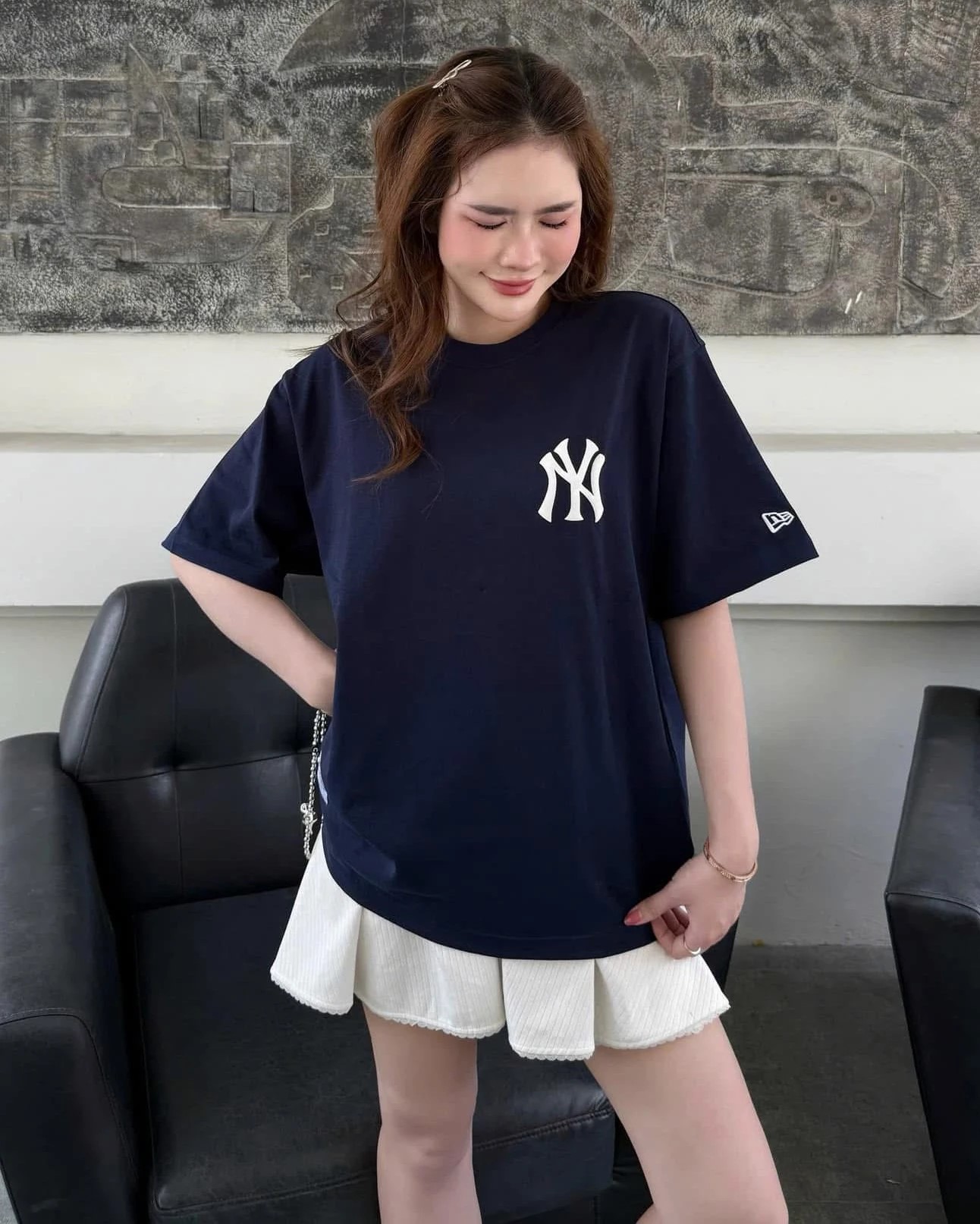 Áo thun New Era New York Yankees Flowers T-shirt Navy 2
