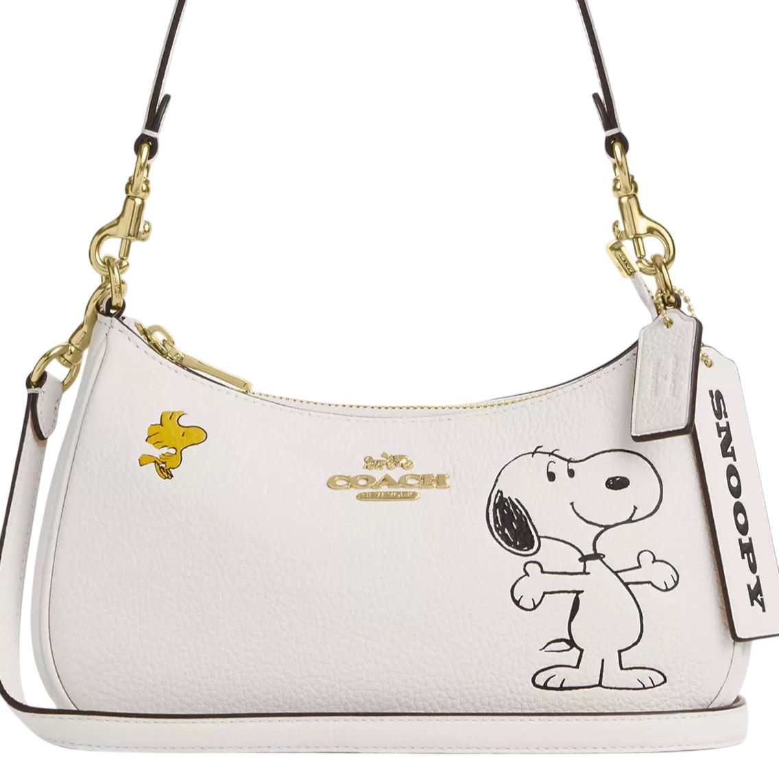 Túi Coach X Peanuts Teri Shoulder Bag With Snoopy Chalk Multi CBJ76 5