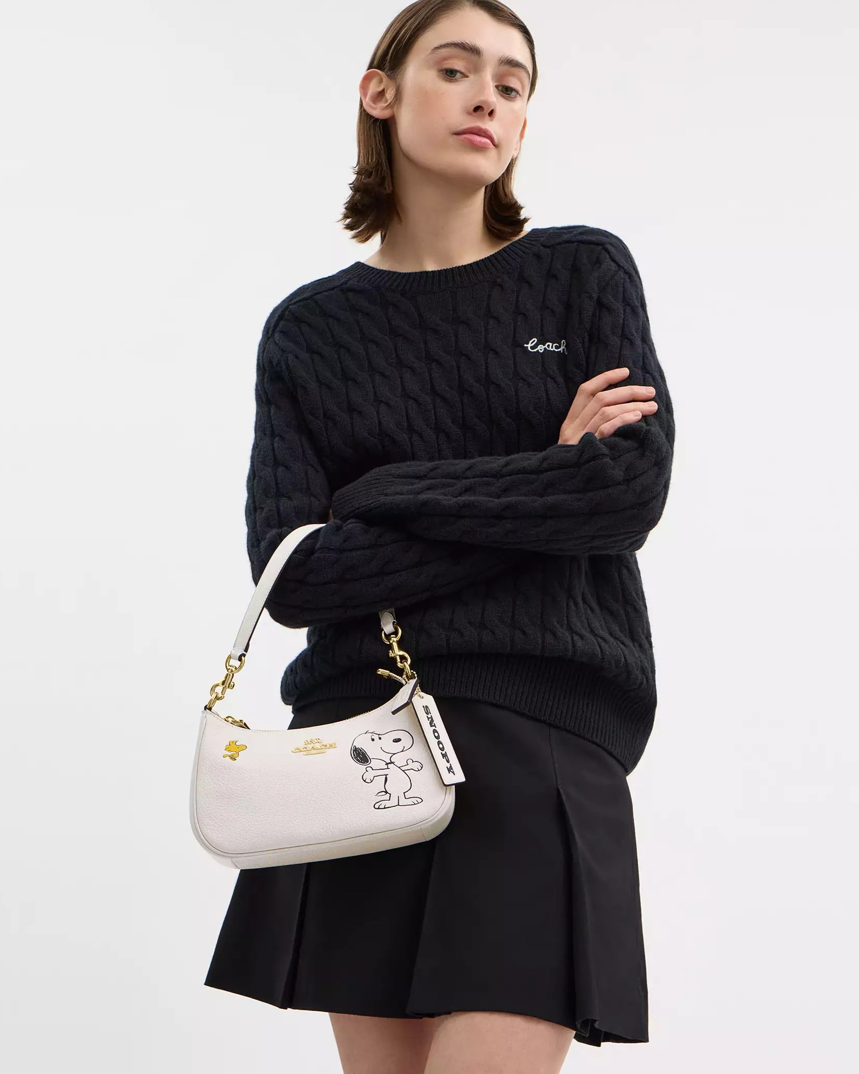 Túi Coach X Peanuts Teri Shoulder Bag With Snoopy Chalk Multi CBJ76 7