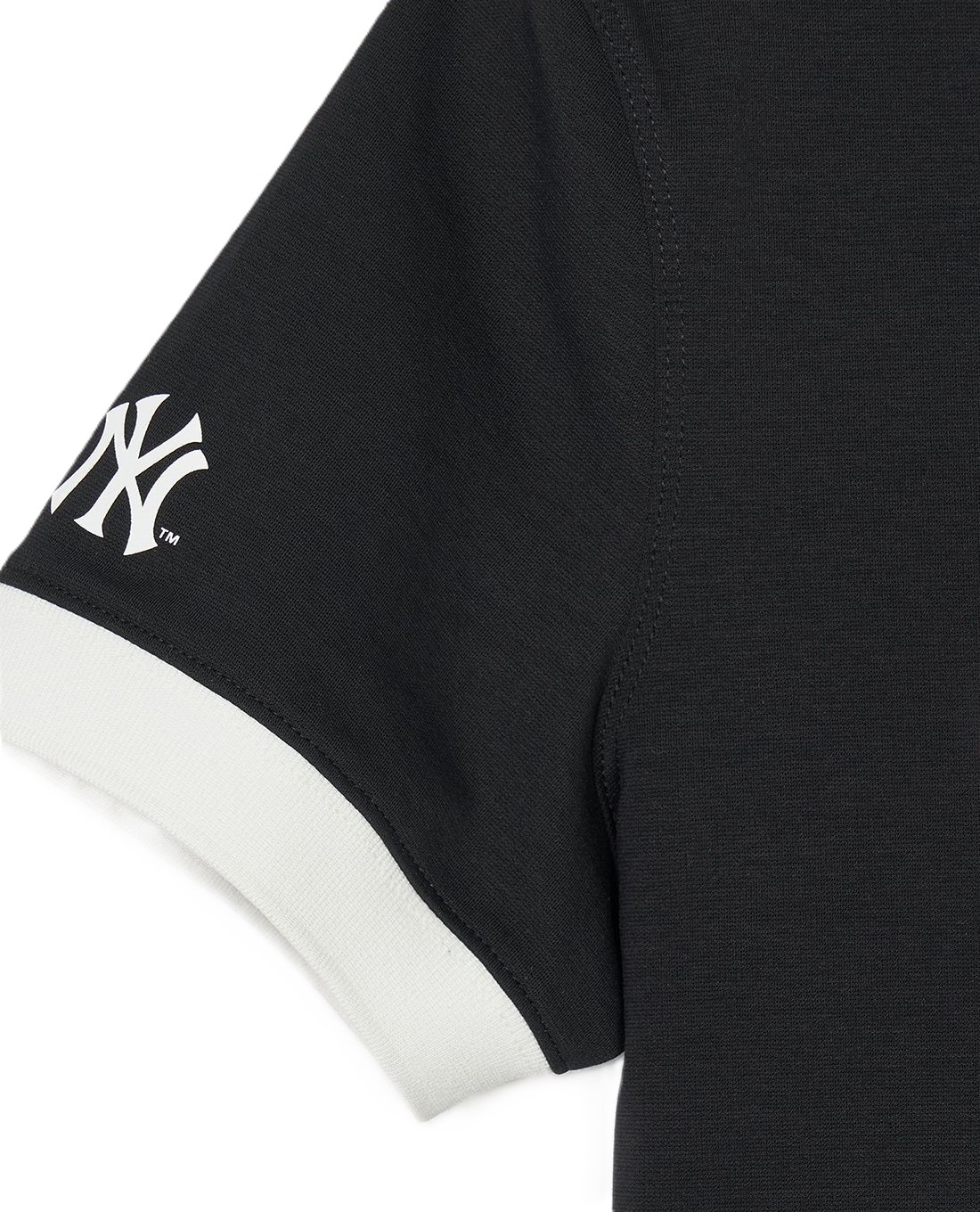 Đầm MLB cổ bẻ tay ngắn Varsity Lettering Pique Dress NY New York Yankees Black 3FOPV0143-50BKS 1