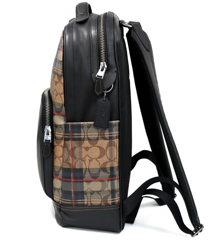 Balo nam Coach Graham Backpack In Sidnature Canvas With Plaid Print