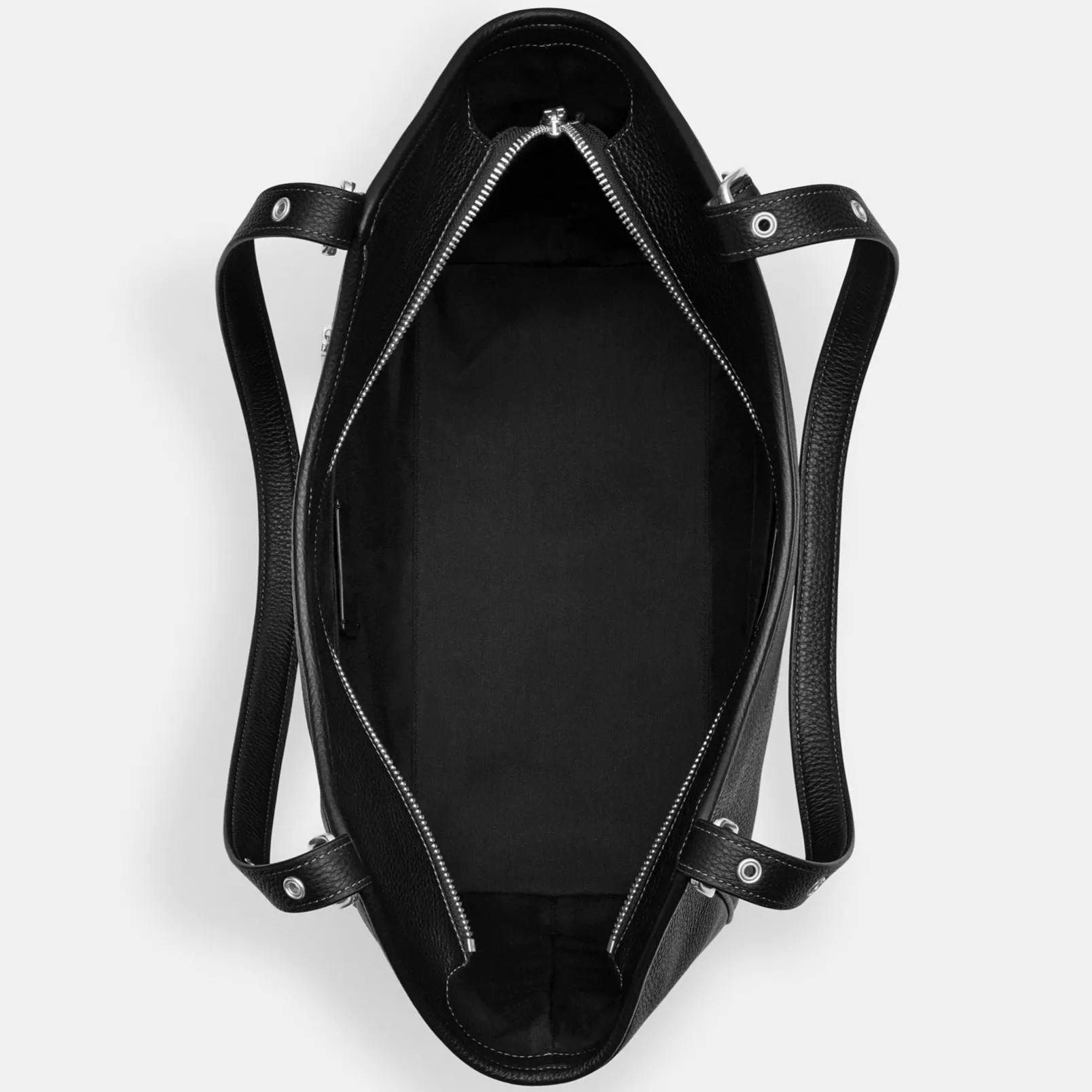TÚI COACH NỮ MEADOW SHOULDER BAG REFINED PEBBLE LEATHER SILVER BLACK CM074 4
