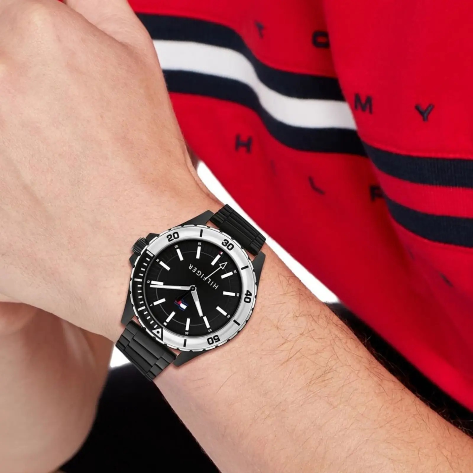 Đồng hồ nam Tommy Hilfiger Logan Mens Black Steel Watch 1792014 3
