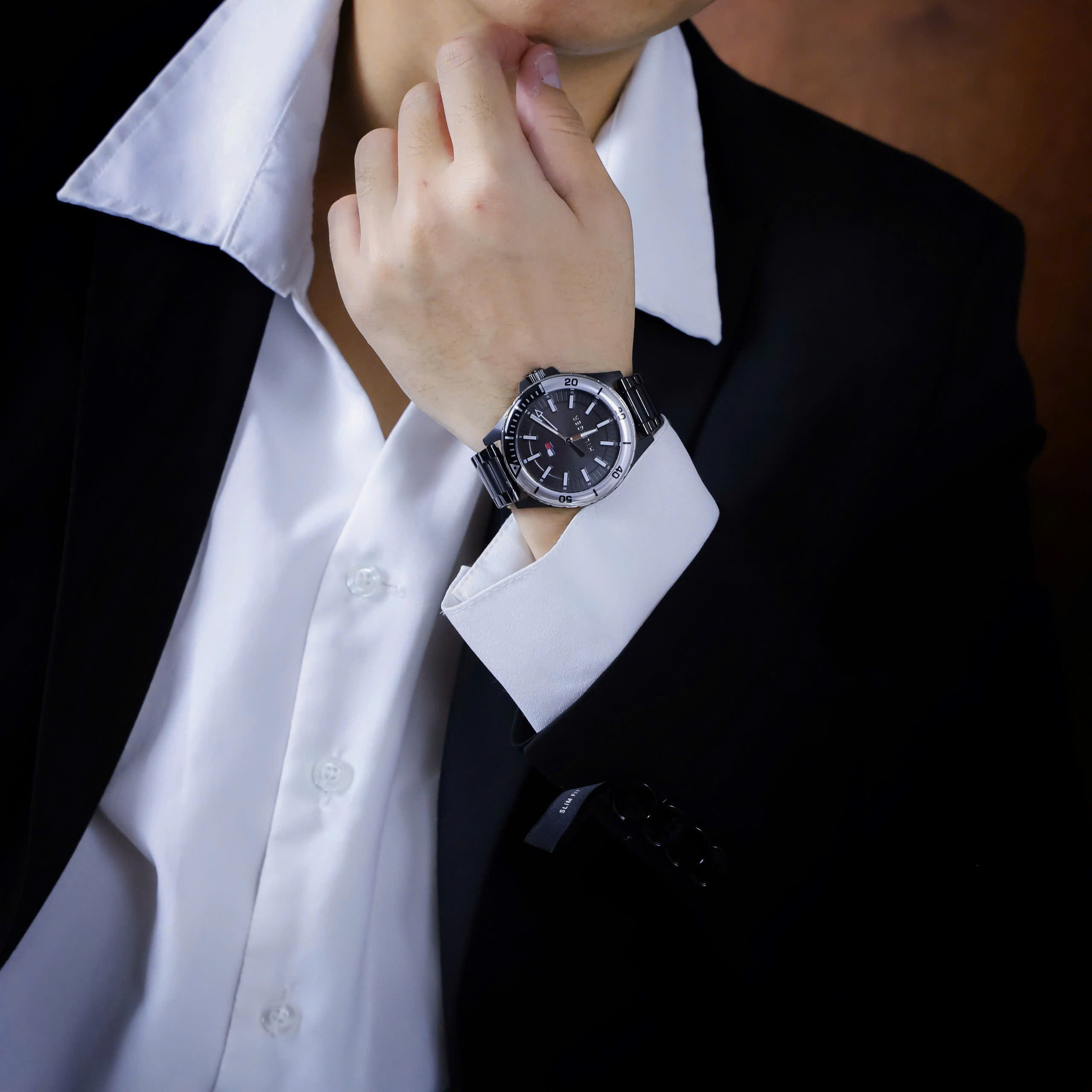 Đồng hồ nam Tommy Hilfiger Logan Mens Black Steel Watch 1792014 13