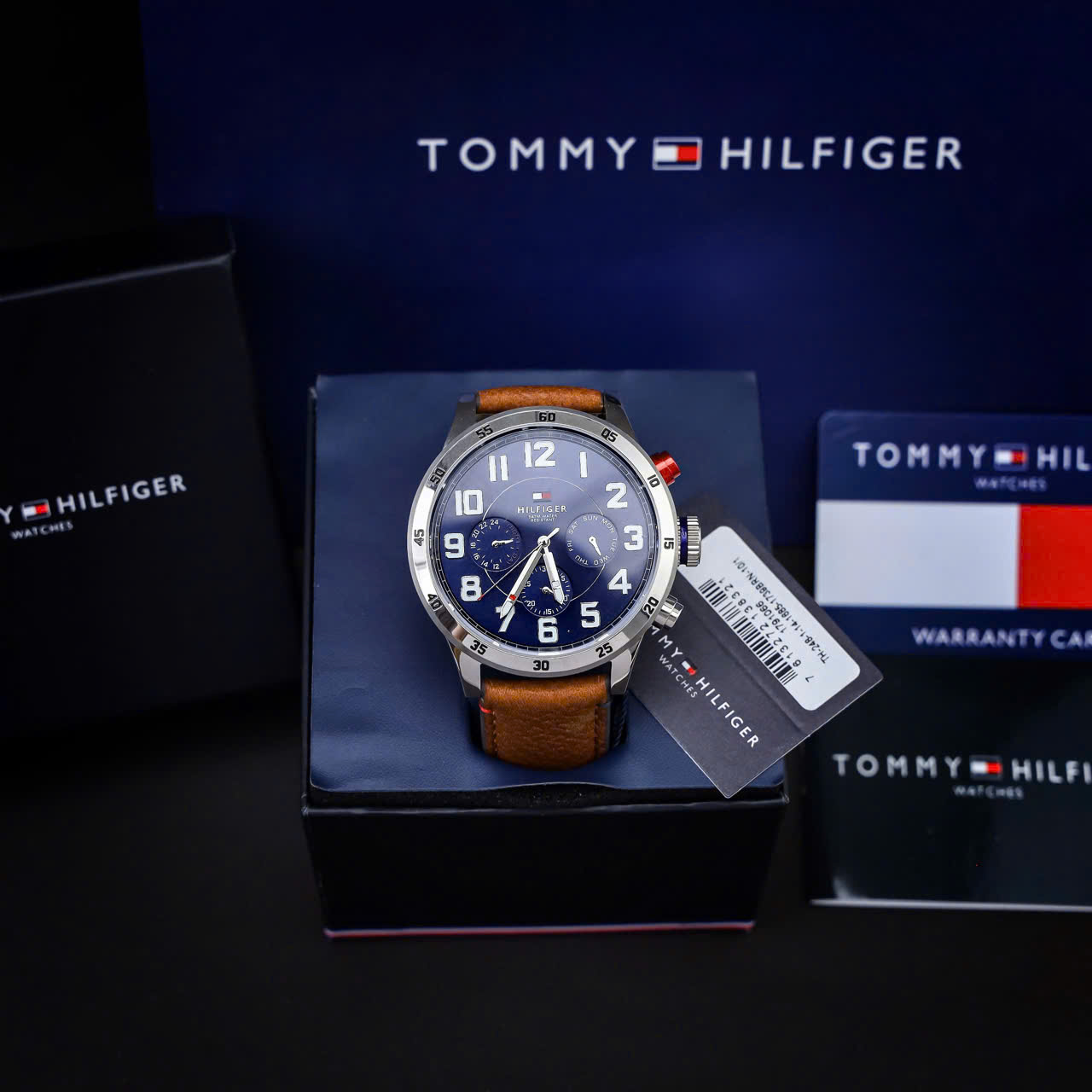 Đồng hồ nam Tommy Hilfiger Trent Quartz Blue Dial Brown Leather Strap Watch for Men 1791066 8