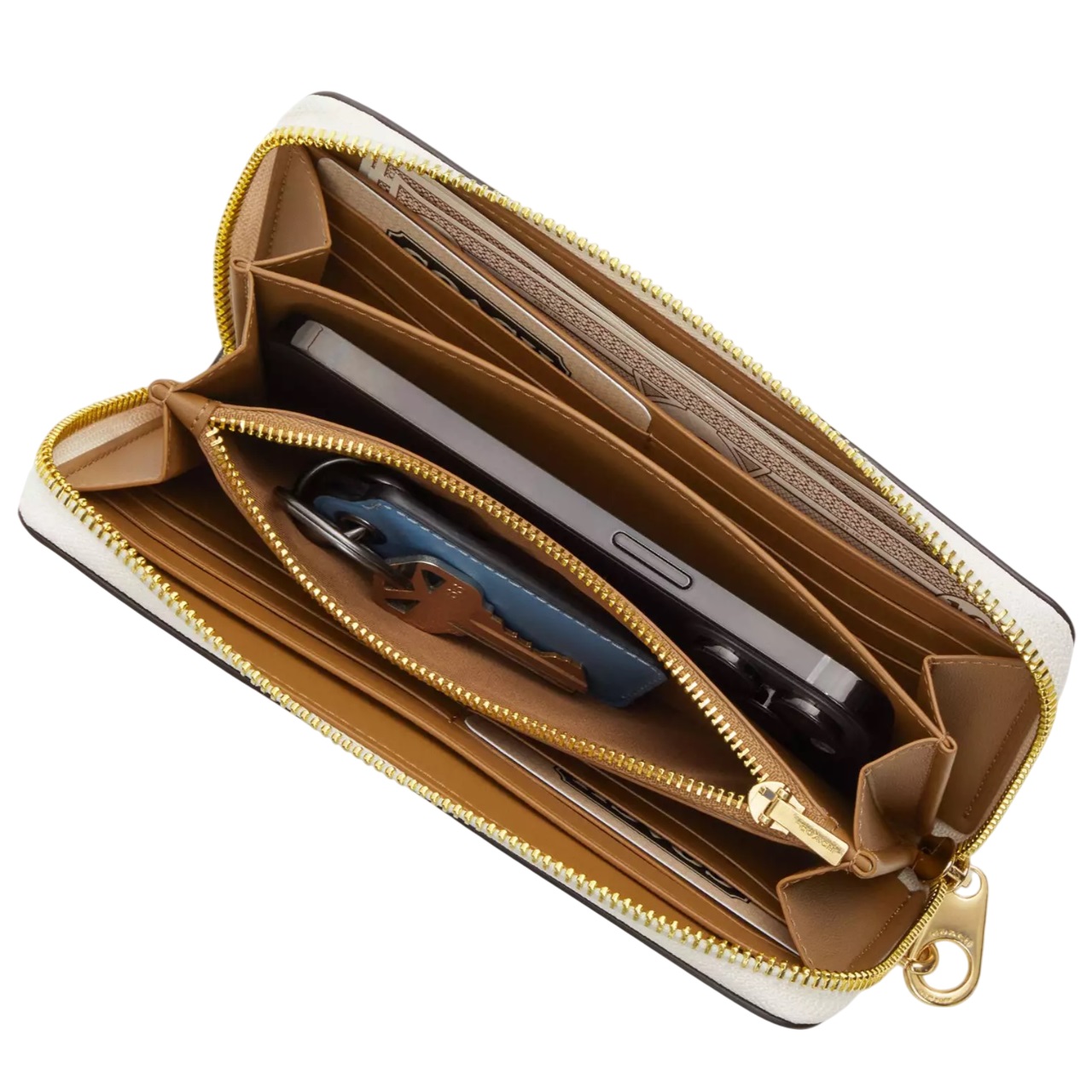 Ví Coach dài Long Zip Around Wallet Pebbled Leather Black C4451 4