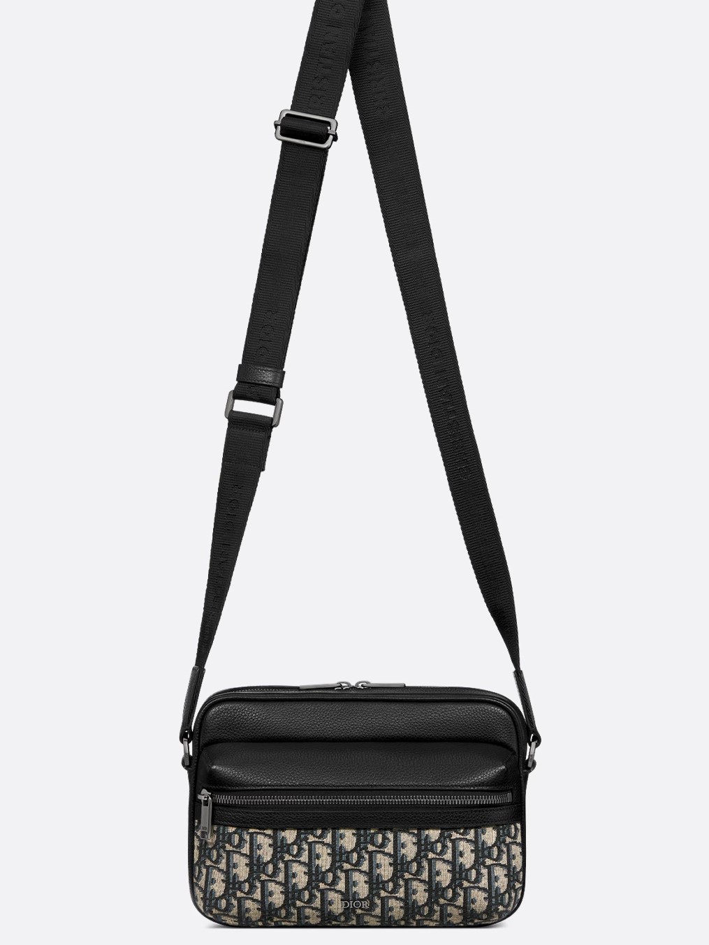 Túi Dior Nam Rider 2.0 Zipped Messenger Bag Beige and Black Dior Oblique Jacquard 4