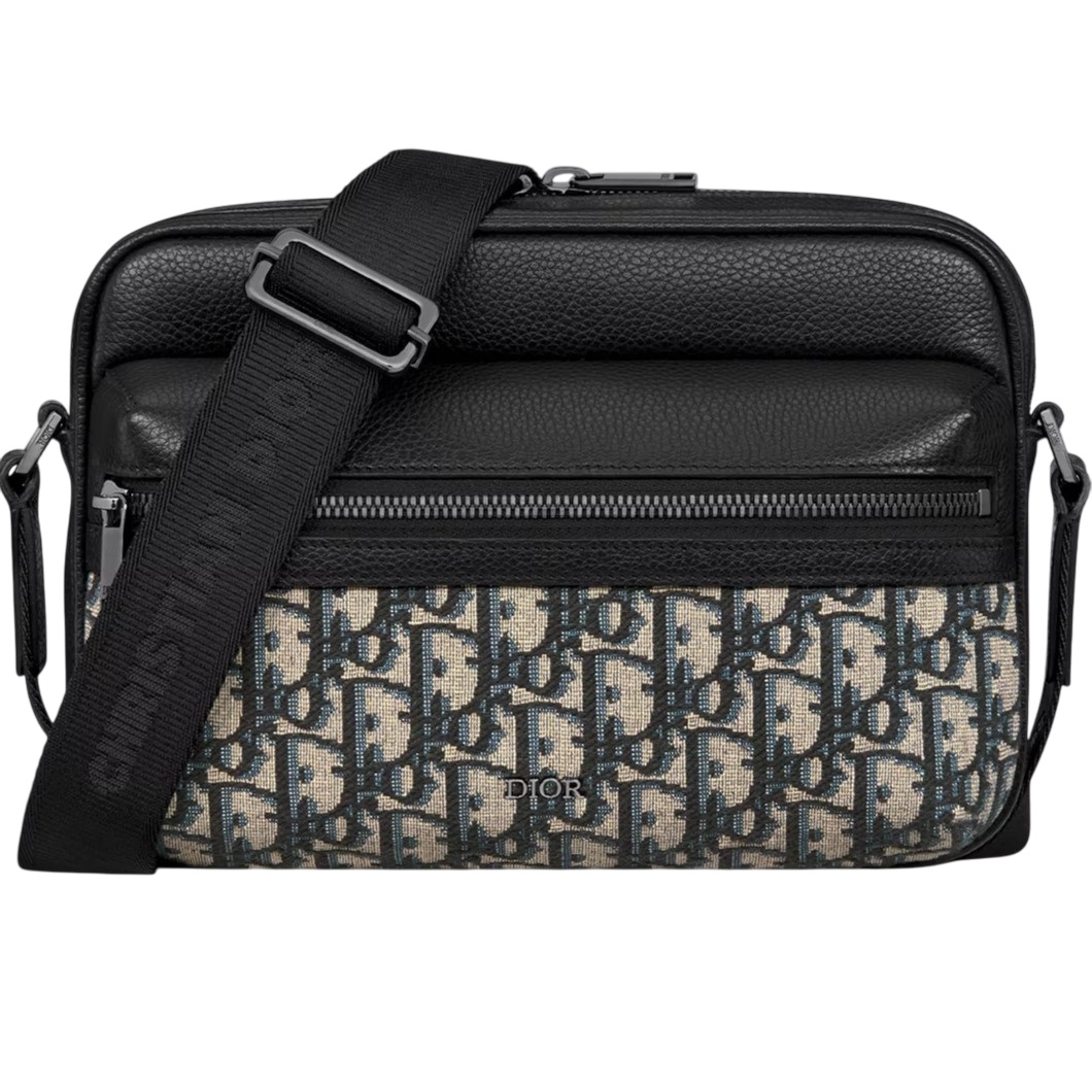 Túi Dior Nam Rider 2.0 Zipped Messenger Bag Beige and Black Dior Oblique Jacquard 6