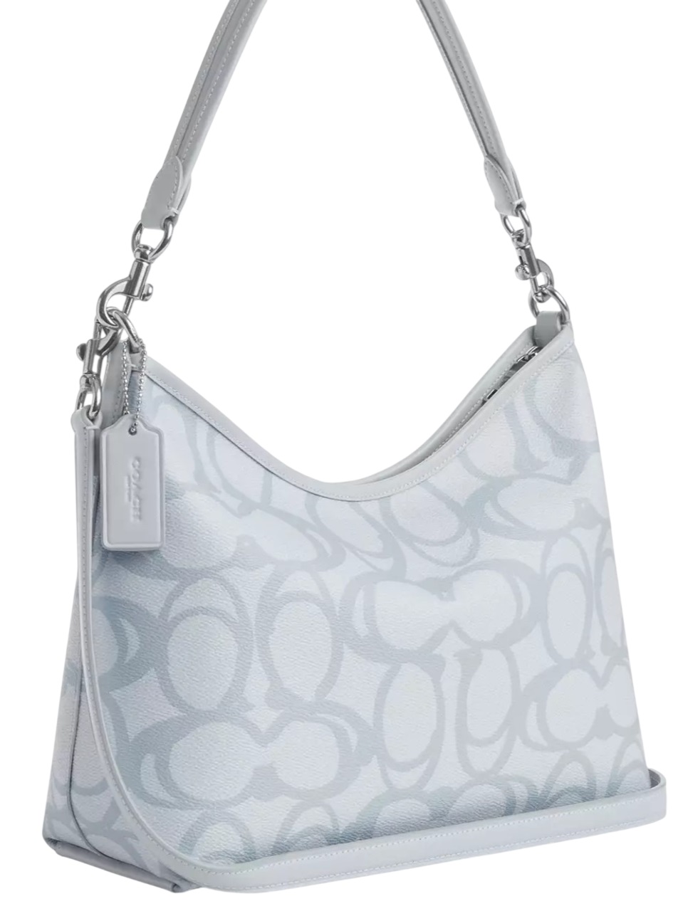 Túi Coach Laurel Shoulder Bag In Sketch Signature Canvas Ice Blue CBH87 8