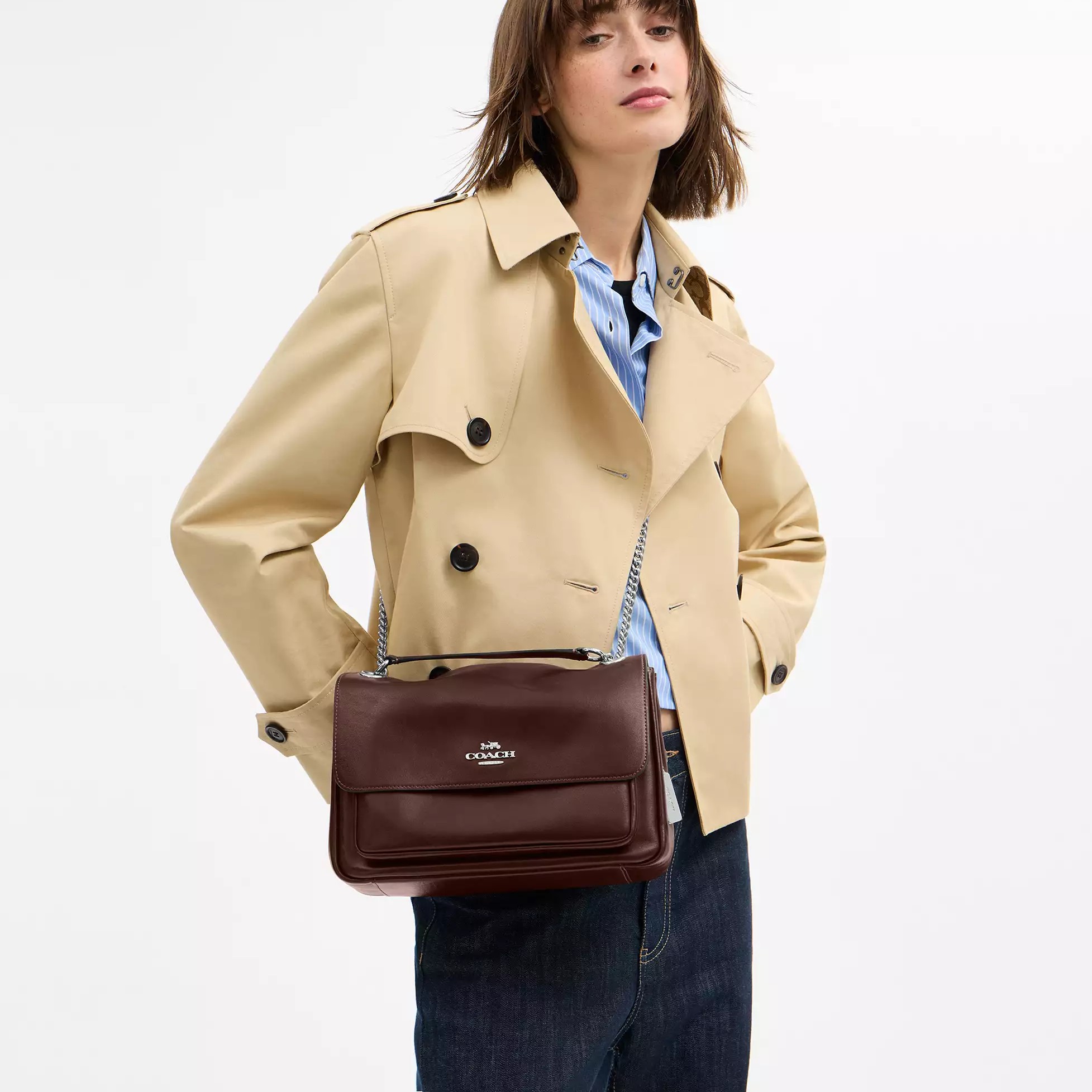 Túi đeo chéo Coach Elodie Crossbody Bag Maple CCF09 8