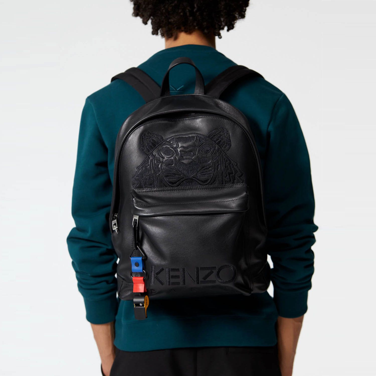 Balo Kenzo Small Leather Rucksack Black Backpack 4