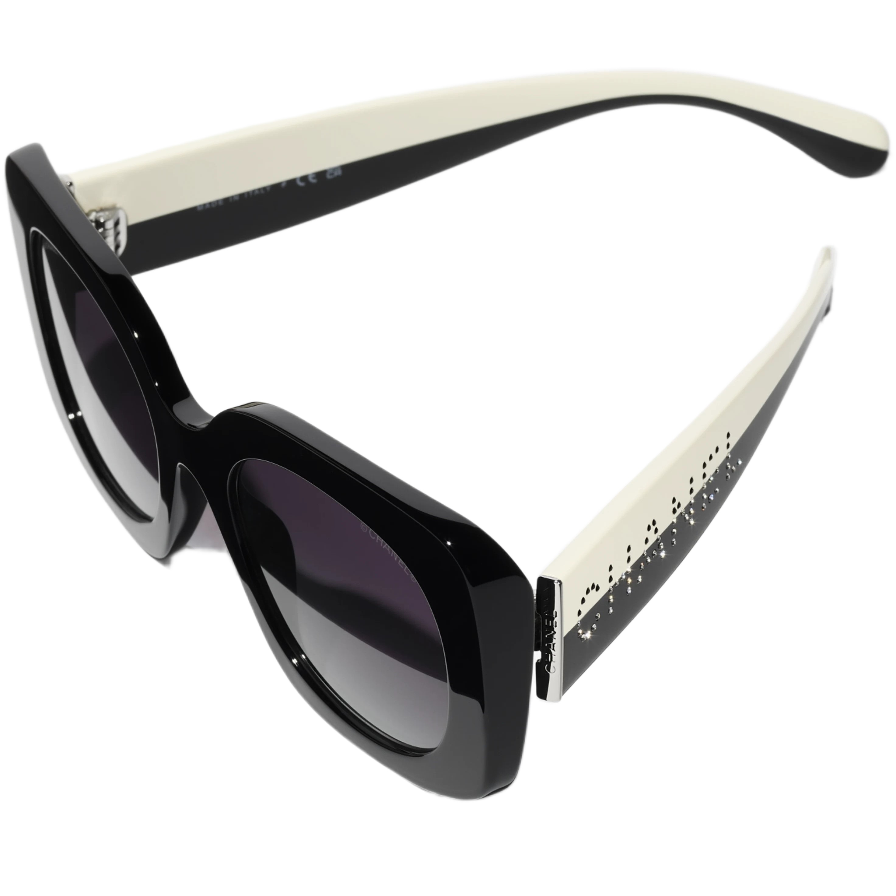Kính mát Chanel Square Sunglasses Black Acetate Frame Grey Lenses 5563B 6