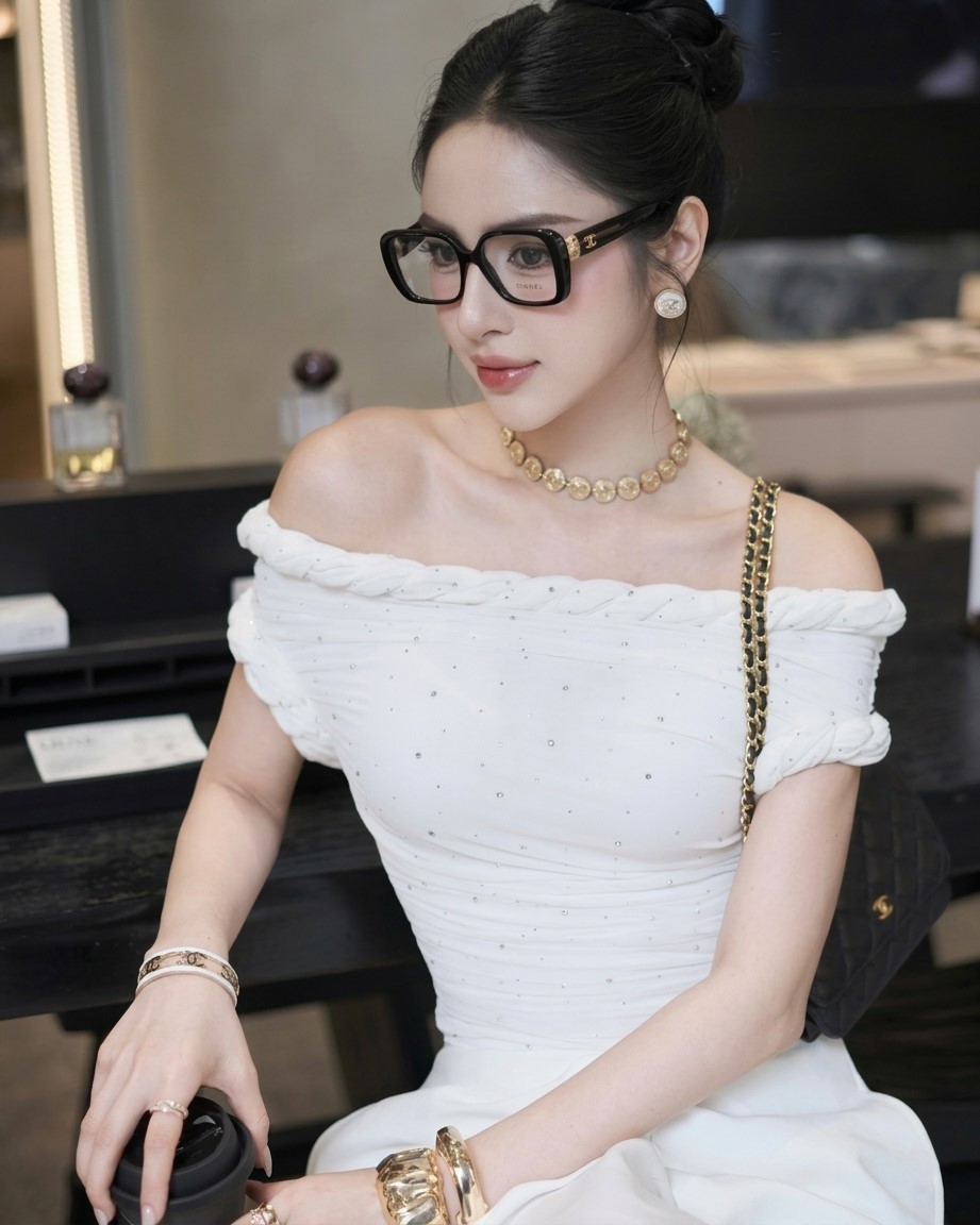 Kính Chanel Square Eyeglasses Acetate Black 3479 3