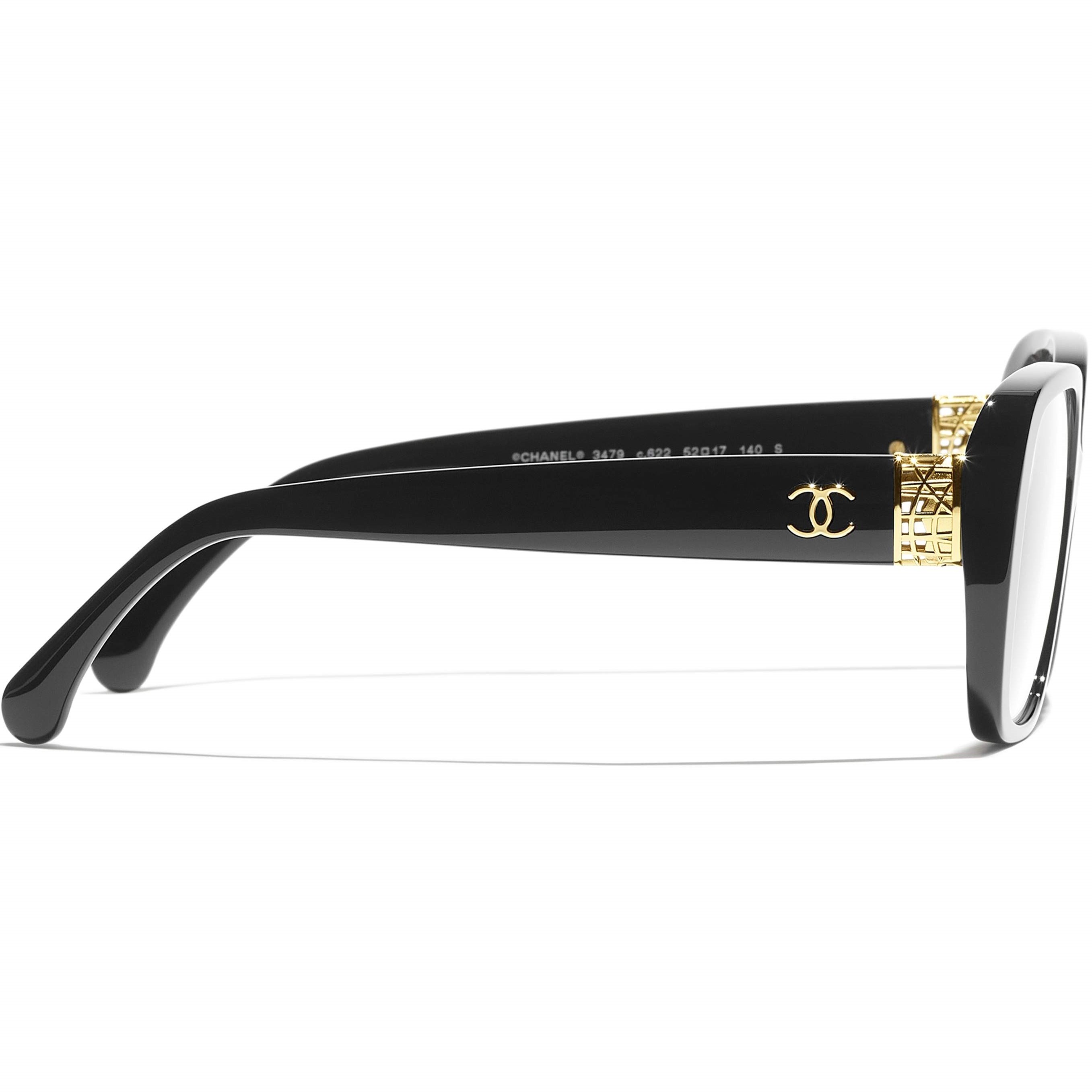Kính Chanel Square Eyeglasses Acetate Black 3479 4