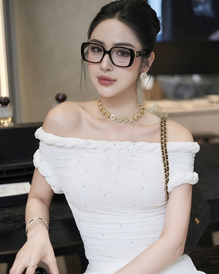 Kính Chanel Square Eyeglasses Acetate Black 3479 5
