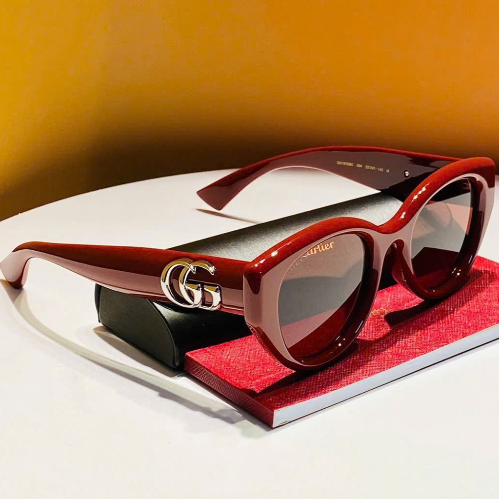 Mắt kính Gucci Low Nose Bridge Fit Sunglasses Rosso Ancora Red GG1976SK 3