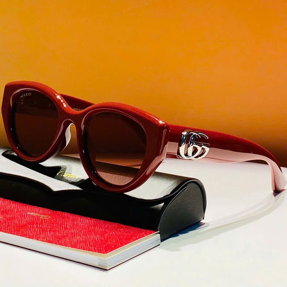 Mắt kính Gucci Low Nose Bridge Fit Sunglasses Rosso Ancora Red GG1976SK 5